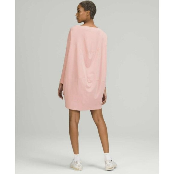Lululemon Dresses & Skirts - Lululemon Back in Action Long Sleeve Dress Pink Puff Size 12 EUC